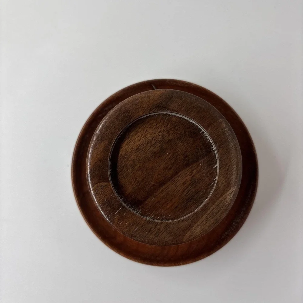 VTG Wood Round Bowl Pewter Humming Bird Lid Jewelry Keepsake Box Potpourri